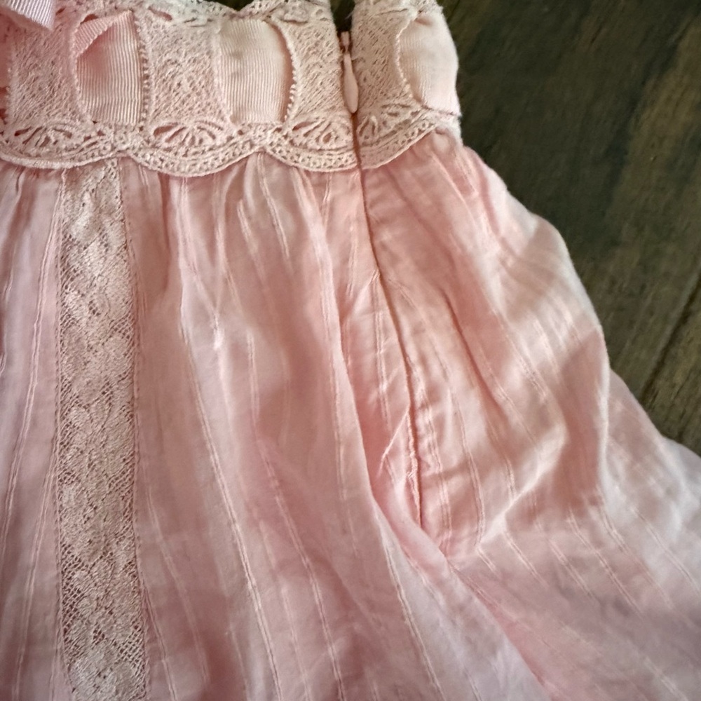 LoveShackFancy Pink Lace Mini Skirt